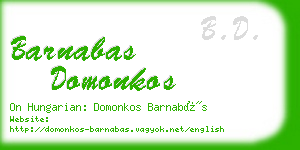 barnabas domonkos business card